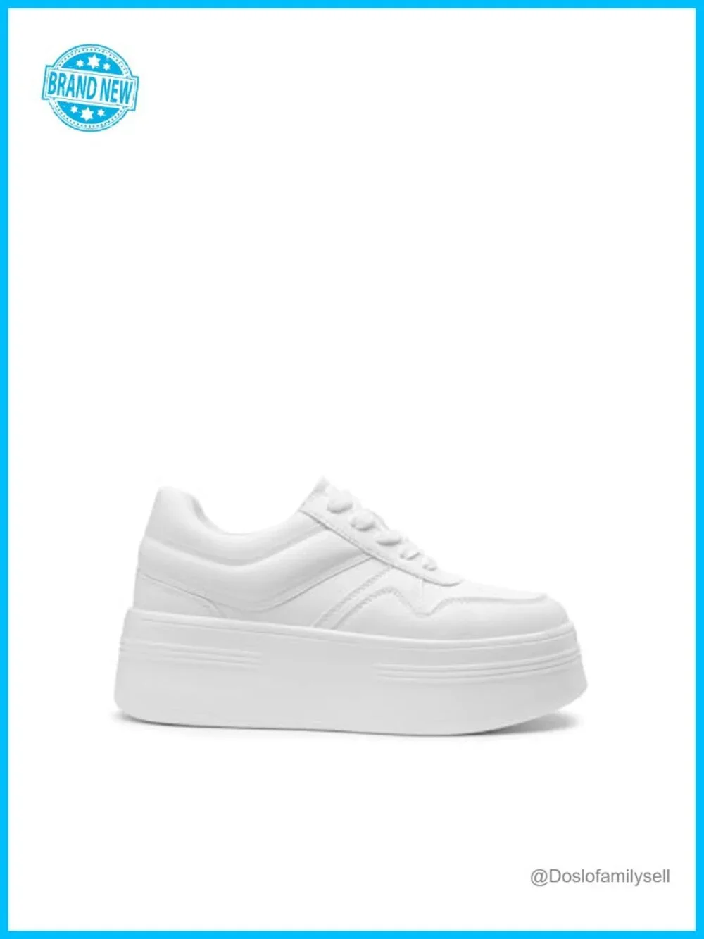 DREAM PAIRS Women's Platform Sneakers Faux Leather Chunky Lace-Up Casual